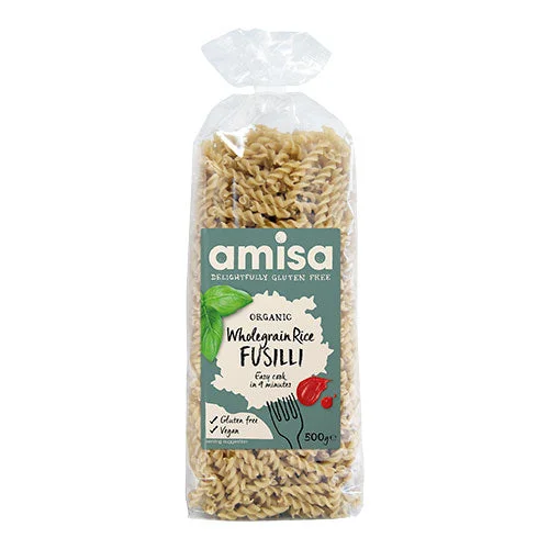 Amisa Glutenfri Fullkornsris Fusilli Pasta Økologisk v:5738223 Amisa Glutenfri Fullkornsris Fusilli Pasta Økologisk v:5738223