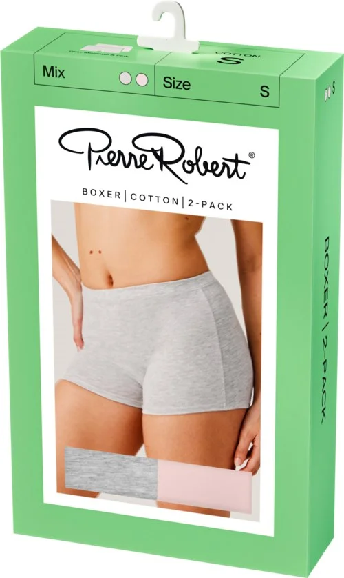Pierre Robert Boxer Cotton X2 Women Grey & Pink S v:7718094