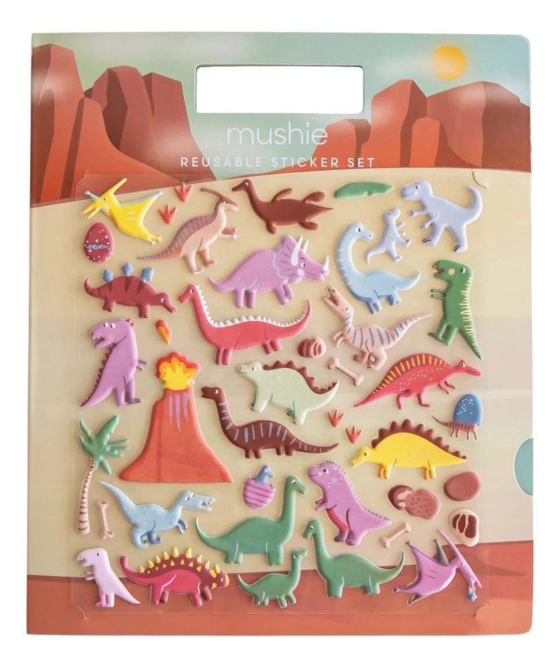 Mushie Reusable Sticker Set - Dinosaurs - 1 stk. v:2469233
