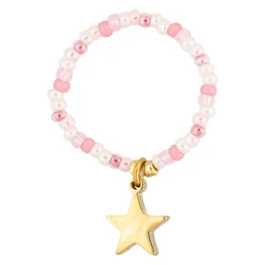 DARK Glass Bead Ring Charm Light Rose Mix Star Charm 2mm v:7138629 DARK Glass Bead Ring Charm Light Rose Mix Star Charm 2mm v:7138629