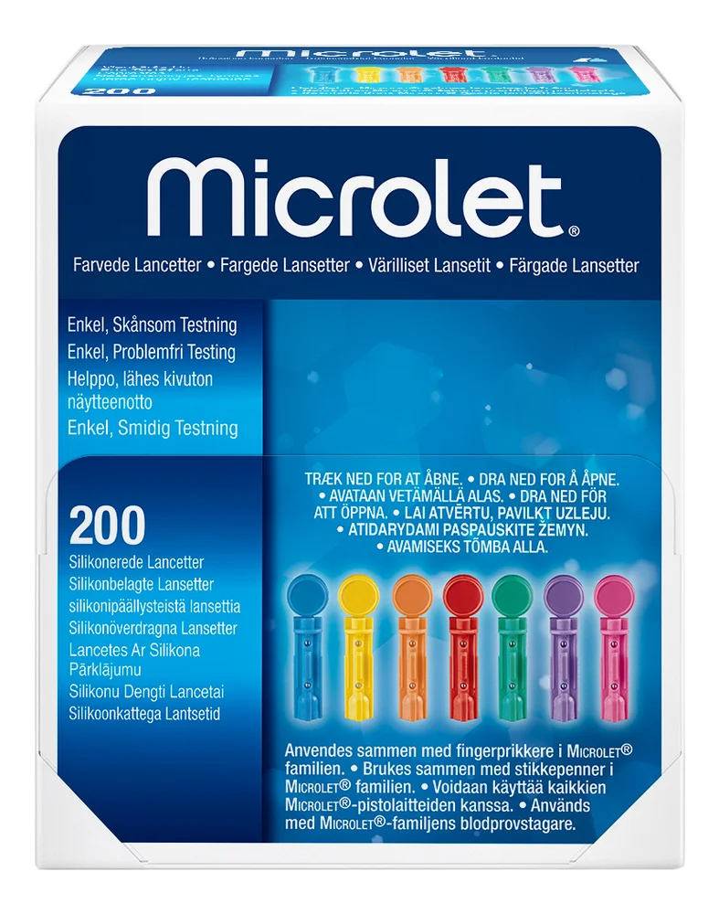 Microlet lansetter (fargede) – 200 stk. v:9728738 Microlet lansetter (fargede) – 200 stk. v:9728738