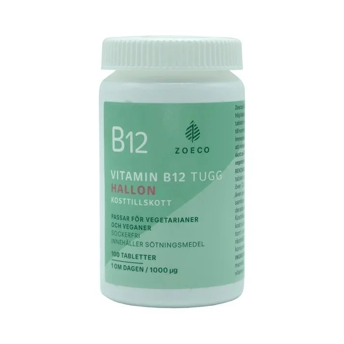 Zoeco Vitamin B12 tyggetabletter bringebær 100 tabletter v:5815611