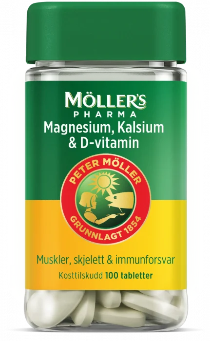 Möller's Pharma Magnesium, Kalsium & D-vitamin 100 stk v:6596947