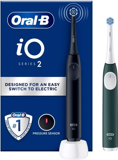 Oral B iO 2 Duo-pack Electric Toothbrushes Night Black & Forest Green v:3725253