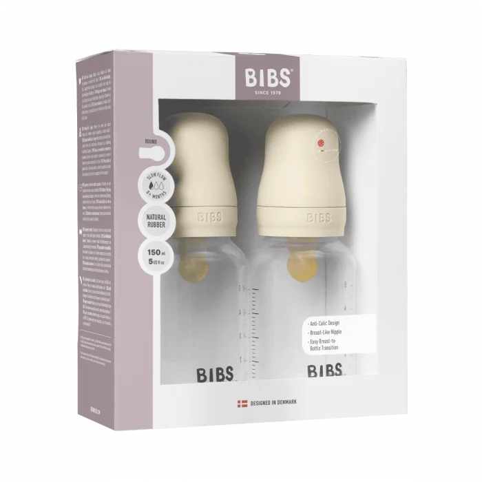BIBS Baby Bottle Round Latex Slow Flow Ivory 2×150 ml v:8376485 BIBS Baby Bottle Round Latex Slow Flow Ivory 2×150 ml v:8376485