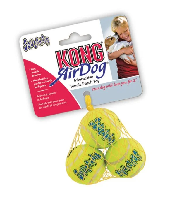 KONG SqueakAir Balls 3 pk Hundeleke Gul S v:2814297