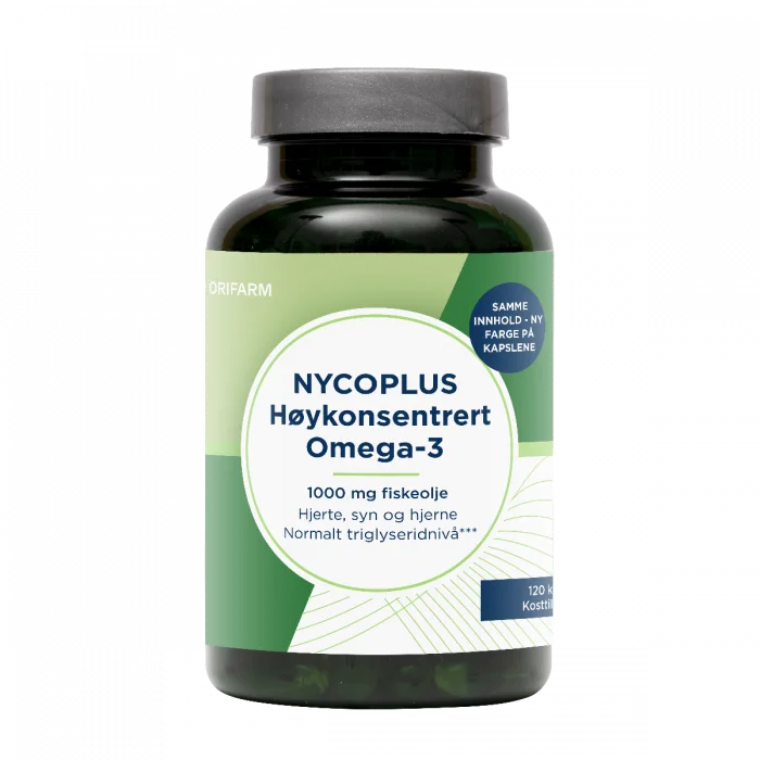 Nycoplus Høykonsentrert omega-3 1000mg kapsler 120stk v:7604021 Nycoplus Høykonsentrert omega-3 1000mg kapsler 120stk v:7604021
