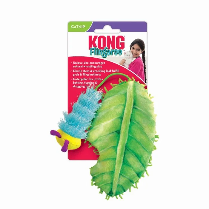 KONG Flingaroo CATerpillar katteleke flerfarget 8 x 25 cm v:6923097