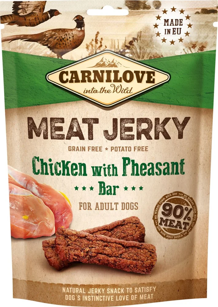 Carnilove Jerky Chicken with Pheasant Bar – 100 g v:2585034 Carnilove Jerky Chicken with Pheasant Bar – 100 g v:2585034
