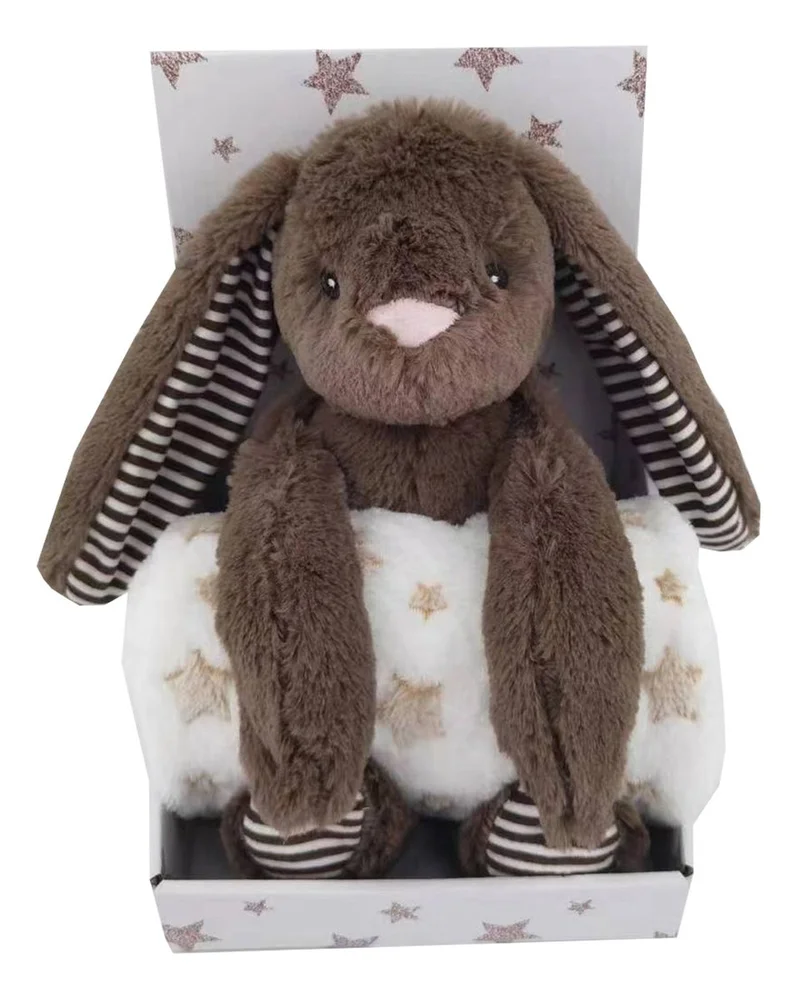 Carlo Baby Fleeceteppe Beige Stjerne og Bamse Mørkebrun Kanin – 1 stk. v:5534619 Carlo Baby Fleeceteppe Beige Stjerne og Bamse Mørkebrun Kanin – 1 stk. v:5534619