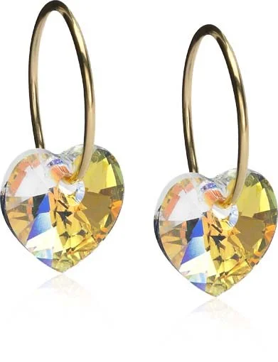 Blomdahl Golden Titanium Ear Ring 14 mm, Heart 10 mm, Rainbow Rainbow v:7811736 Blomdahl Golden Titanium Ear Ring 14 mm, Heart 10 mm, Rainbow Rainbow v:7811736