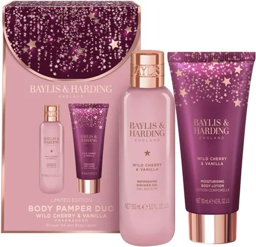 Baylis & Harding Wild Cherry & Vanilla Luxury Body Pamper Duo Gift Set v:8927524