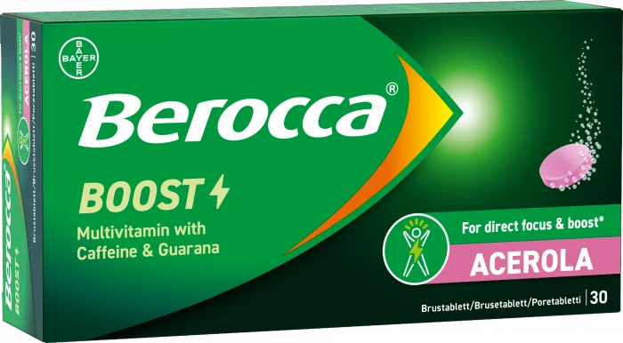 Berocca Boost Multivitamin Caffein & Guarana 30 brusetabletter v:8793263 Berocca Boost Multivitamin Caffein & Guarana 30 brusetabletter v:8793263