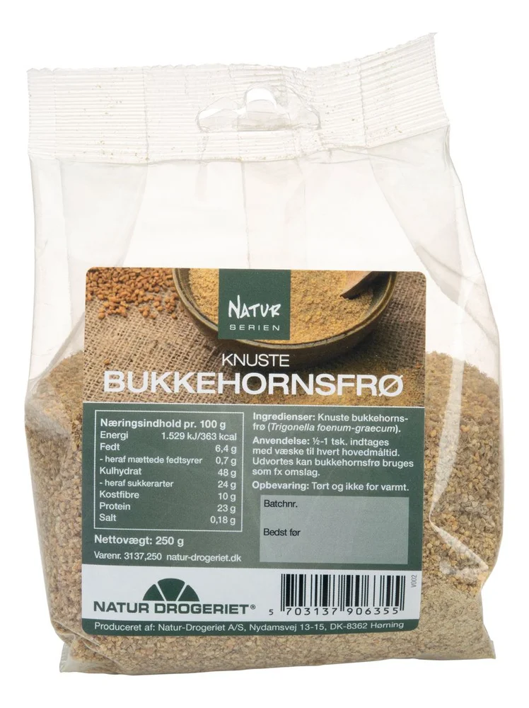 Natur-Drogeriet Bukkehornsfrø Knust – 250 g. v:3556935 Natur-Drogeriet Bukkehornsfrø Knust – 250 g. v:3556935