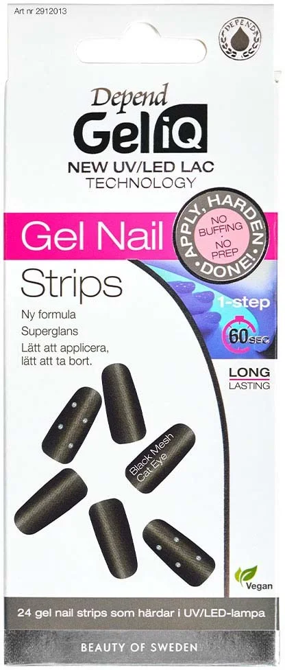 Depend Gel iQ Gel Nail Strips Black Mesh Cat Eye v:1526633