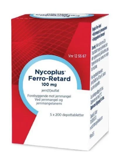 Nycoplus Ferro-Retard depottabletter 100 mg – 5×200 stk. v:7635477
