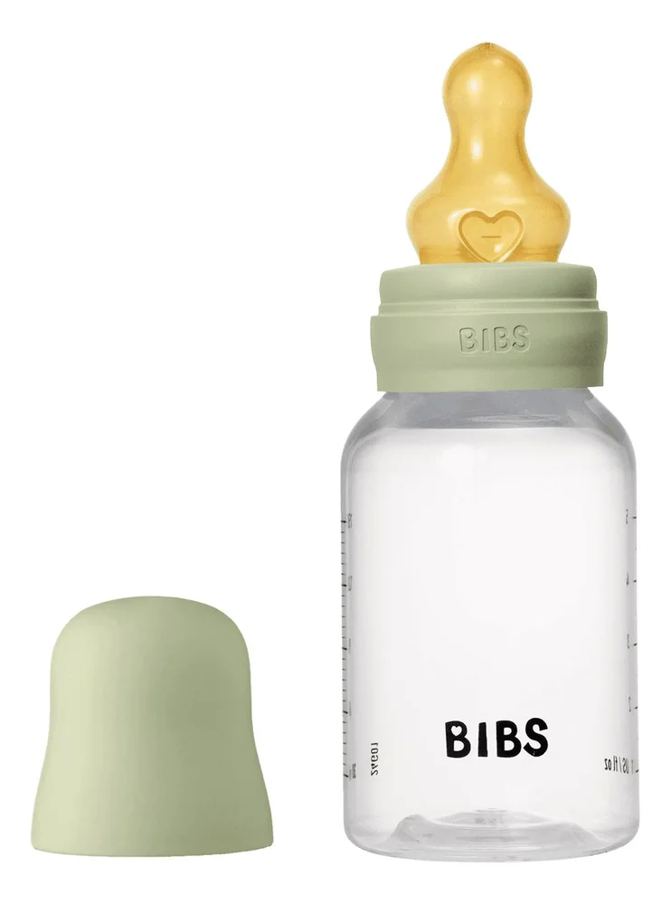 BIBS Baby Bottle Round Latex 150 ml Slow Flow Sage – 1 stk. v:6621089