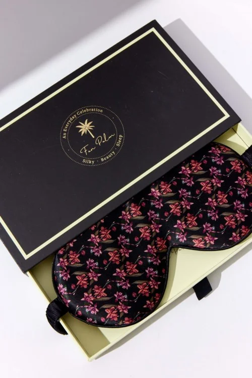 Fan Palm Eye Mask Flawless Black 100% mulberry silk v:7827854 Fan Palm Eye Mask Flawless Black 100% mulberry silk v:7827854