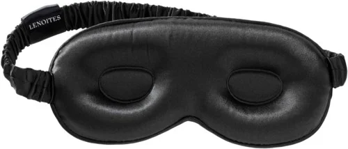 Lenoites Mulberry Silk Contour Sleep Mask Black v:7144292