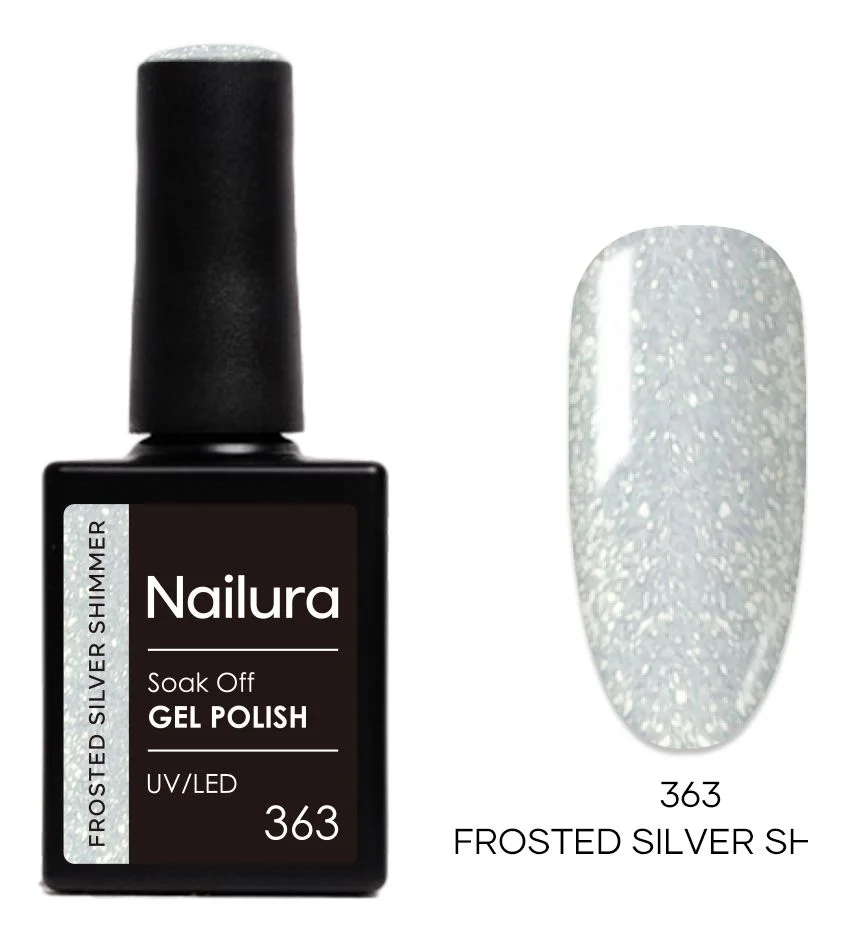Nailura Gel Polish 363 - Frosted Silver Shimmer - 10 ml. v:4206173