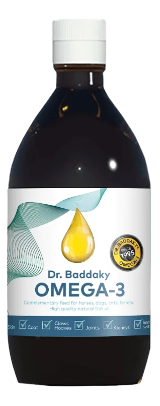 Dr. Baddaky Omega-3 til hund, katt og hest – 500 ml v:8805959 Dr. Baddaky Omega-3 til hund, katt og hest – 500 ml v:8805959