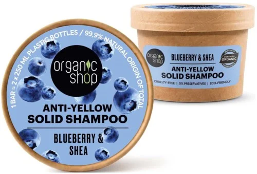Organic Shop Anti-Yellow Solid Shampoo Blueberry & Shea 60 g v:3271559