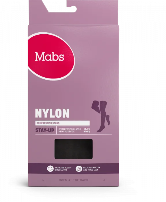 Mabs Nylon Lårstrømpe K1 sort XL v:1614018