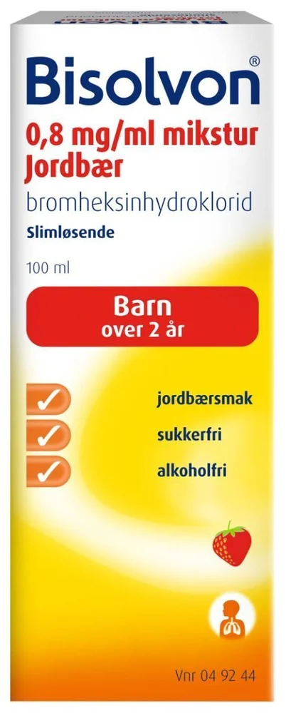 Bisolvon mikstur 0,8 mg/ml jordbær - 100 ml. v:2758253