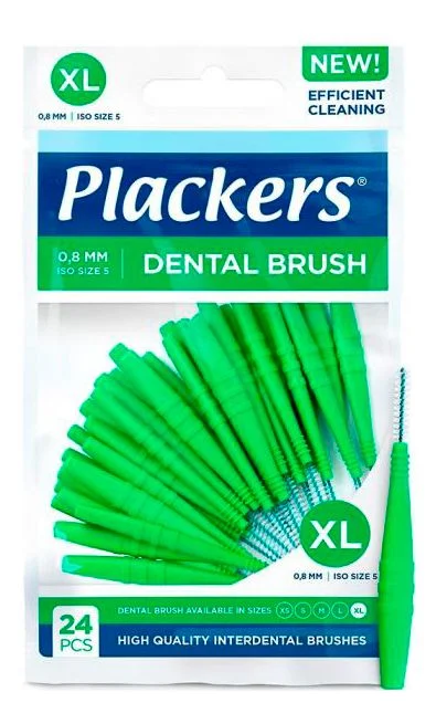 Plackers Dental Brush XL 0,8 mm – 24 stk. v:2200466 Plackers Dental Brush XL 0,8 mm – 24 stk. v:2200466