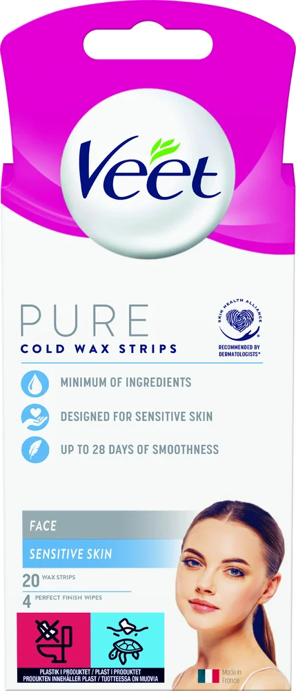 Veet Pure Cold Wax Strips for ansikt – effektiv hårfjerning v:5557314 Veet Pure Cold Wax Strips for ansikt – effektiv hårfjerning v:5557314