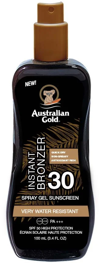 Australian Gold SPF 30 Spray Gel with Bronzer 100 ml v:5310417 Australian Gold SPF 30 Spray Gel with Bronzer 100 ml v:5310417