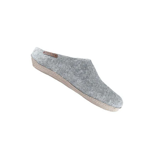 Ulltøffel m. Lærsåle Light Grey | 36 v:7299190 Ulltøffel m. Lærsåle Light Grey | 36 v:7299190
