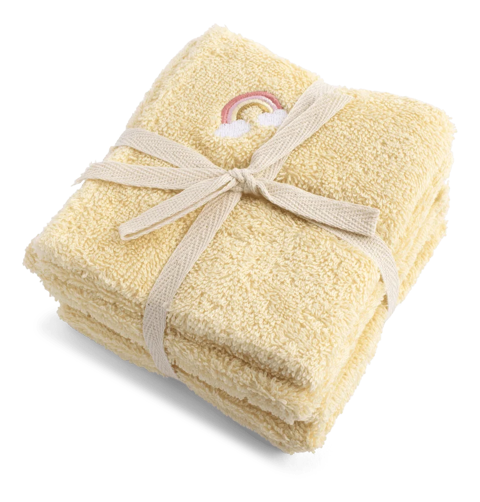 Filibabba Vaskekluter 27x27 cm GOTS - Brodert regnbue - 4 stk. v:5047435