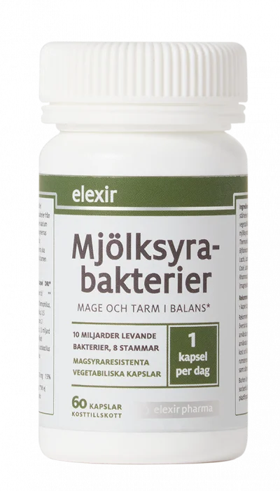 Elexir Pharma melkesyrebakterier 60 kapsler | 10 milliarder bakterier v:5159396 Elexir Pharma melkesyrebakterier 60 kapsler | 10 milliarder bakterier v:5159396