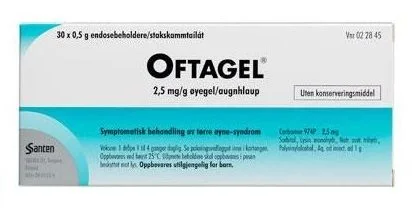 Oftagel 2,5 mg/ml øyegel 30×0,5 g v:5952599 Oftagel 2,5 mg/ml øyegel 30×0,5 g v:5952599