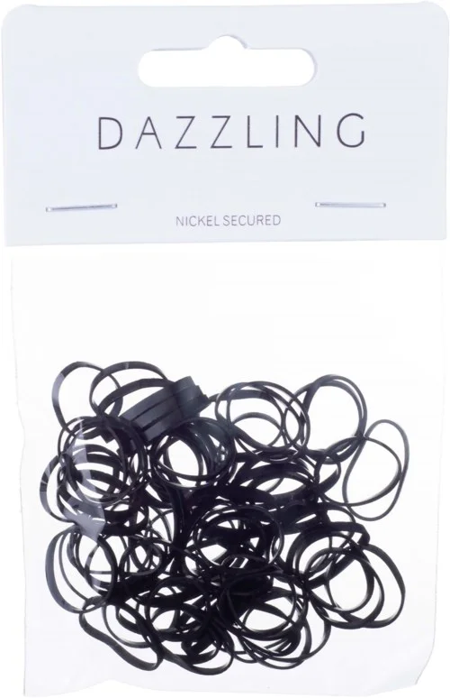Dazzling Elastic Hair Ties 75 pcs Black v:6508873