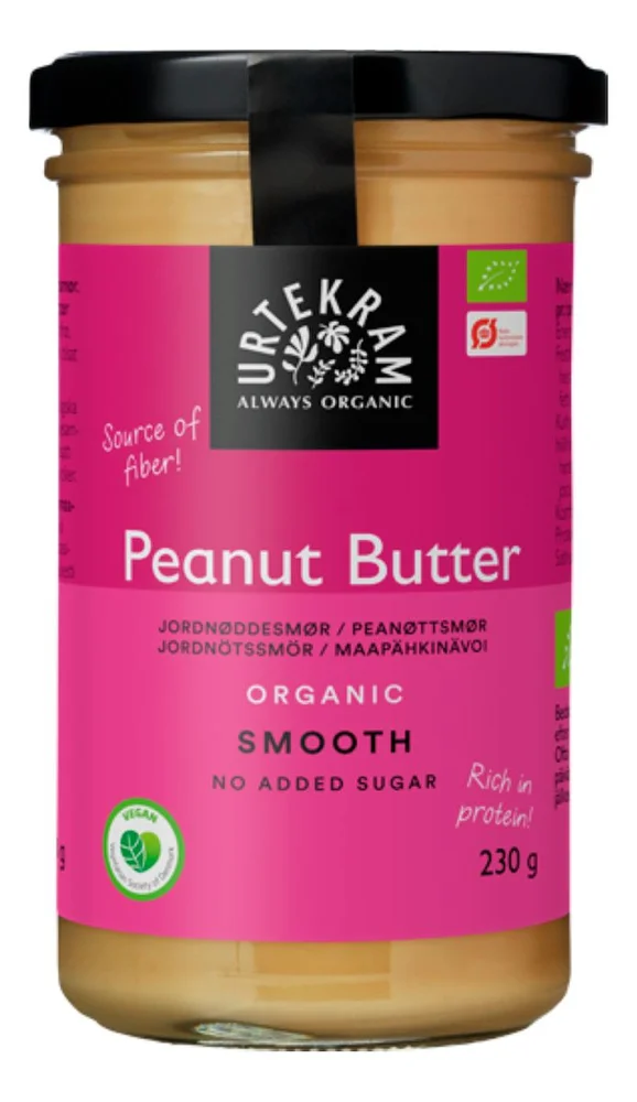 Urtekram Food Peanutbutter Smooth Ø – 230 g v:3585622