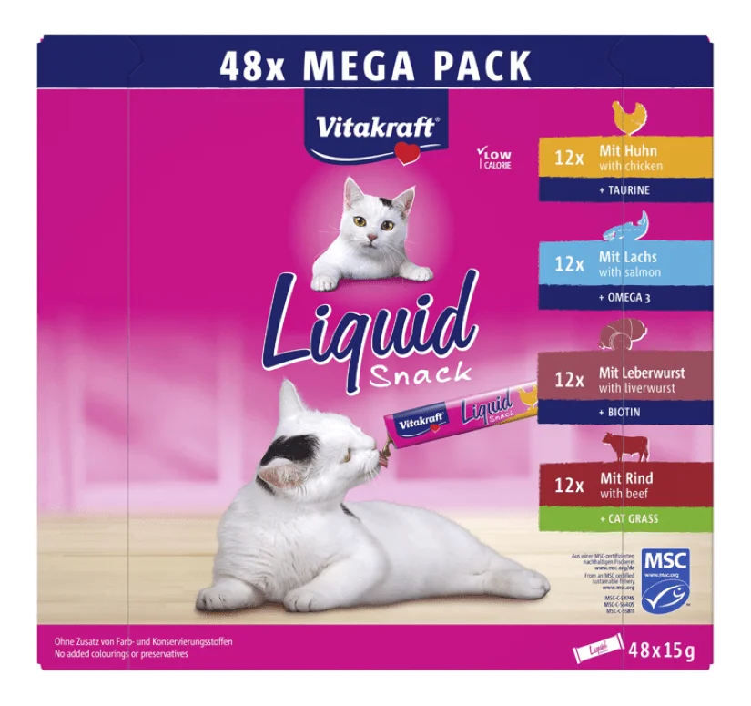 Vitakraft Liquid Snack Mega Pack - 48 stk. v:3687399