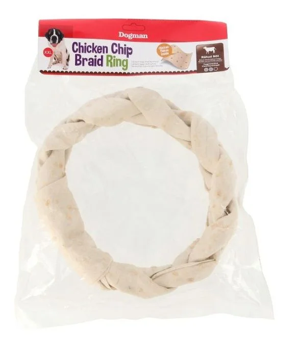 Dogman Chicken Chip braid ring Hvit XXL 25cm v:3763972