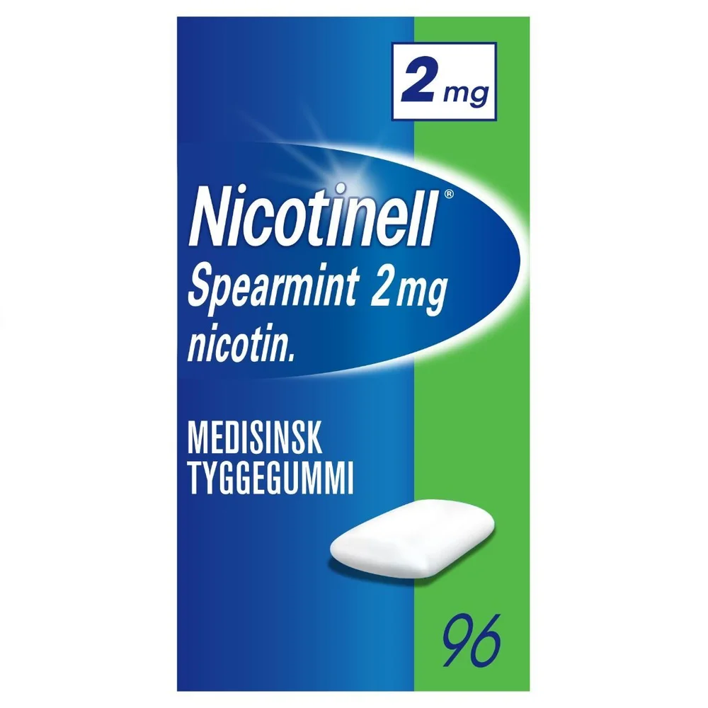 Nicotinell tyggegummi 2mg spearmint – 96 stk v:5878976
