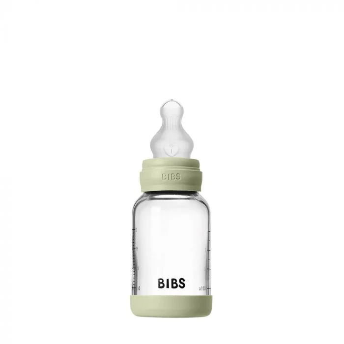 BIBS Glass Baby Bottle Round Silicone Slow Flow Sage 120 ml v:8178476 BIBS Glass Baby Bottle Round Silicone Slow Flow Sage 120 ml v:8178476
