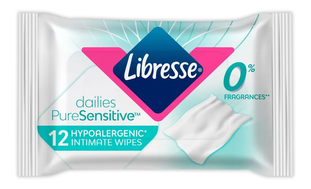 Libresse Intimate Wipes Pure Sensitive – 12 stk. v:2681497 Libresse Intimate Wipes Pure Sensitive – 12 stk. v:2681497