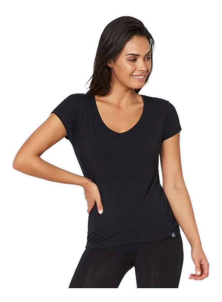 Boody Women's V-Neck T-Shirt, sort v:9310139