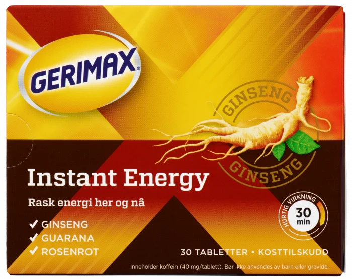 Gerimax Instant Energy tabletter 30 stk v:1451132 Gerimax Instant Energy tabletter 30 stk v:1451132