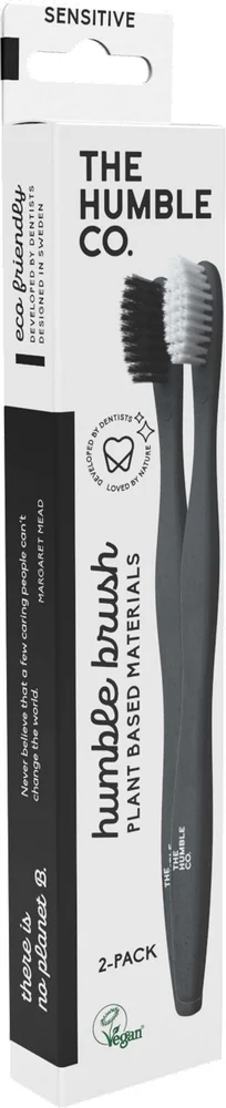 The Humble Co. Plant-based Toothbrush 2-pack Sensitive White/black v:5507509