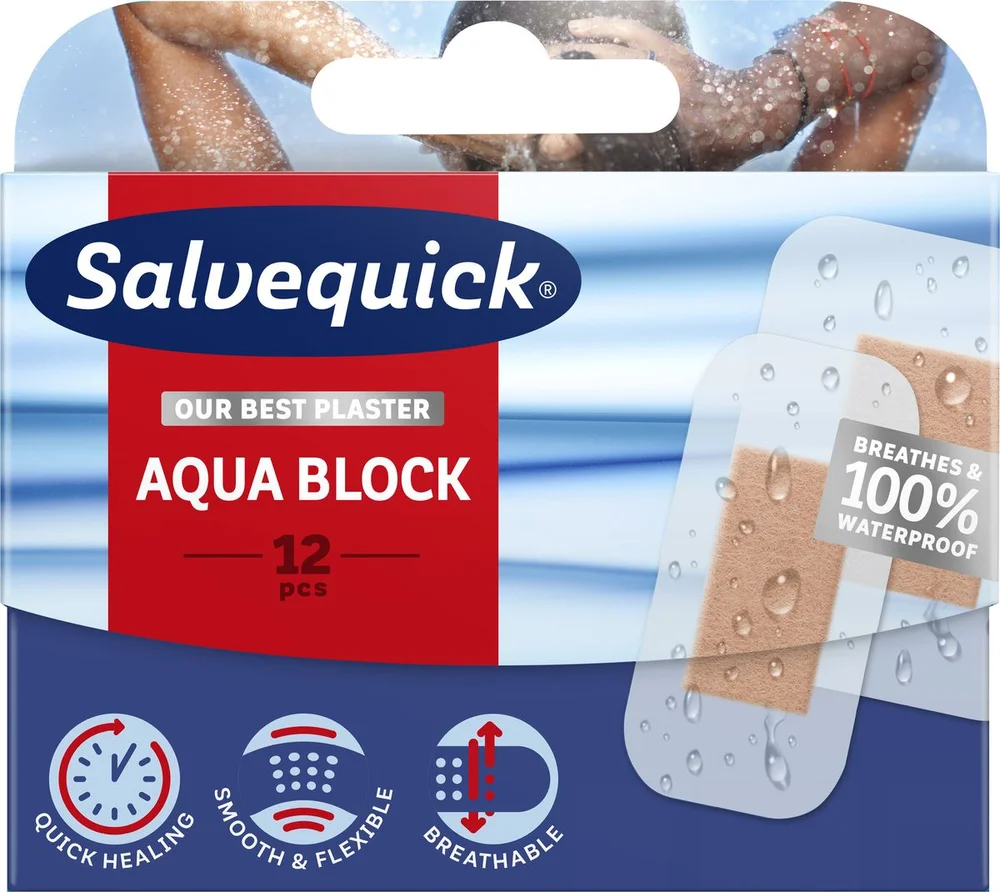 Salvequick Aqua Block Plaster - 12 stk v:7853765