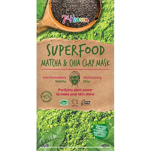 Ansiktsmaske Superfood Matcha & Chia 7th Heaven v:9377766 Ansiktsmaske Superfood Matcha & Chia 7th Heaven v:9377766