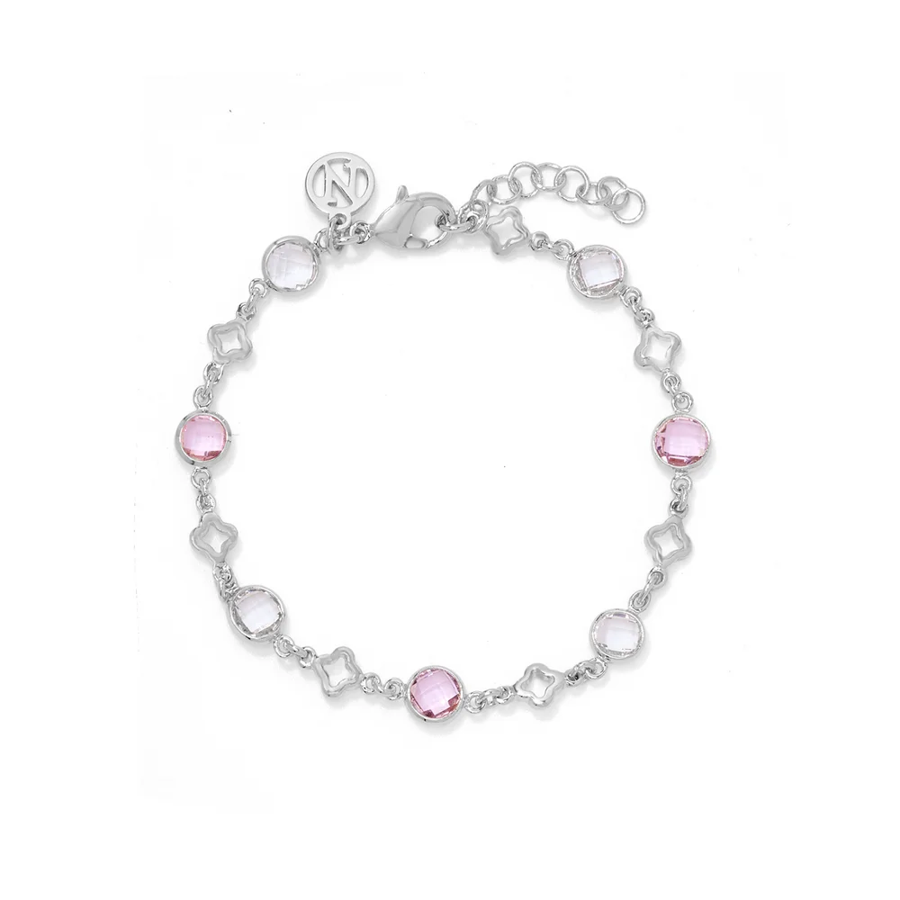 Nora Norway Clover Bracelet Silver Pink v:5097962 Nora Norway Clover Bracelet Silver Pink v:5097962