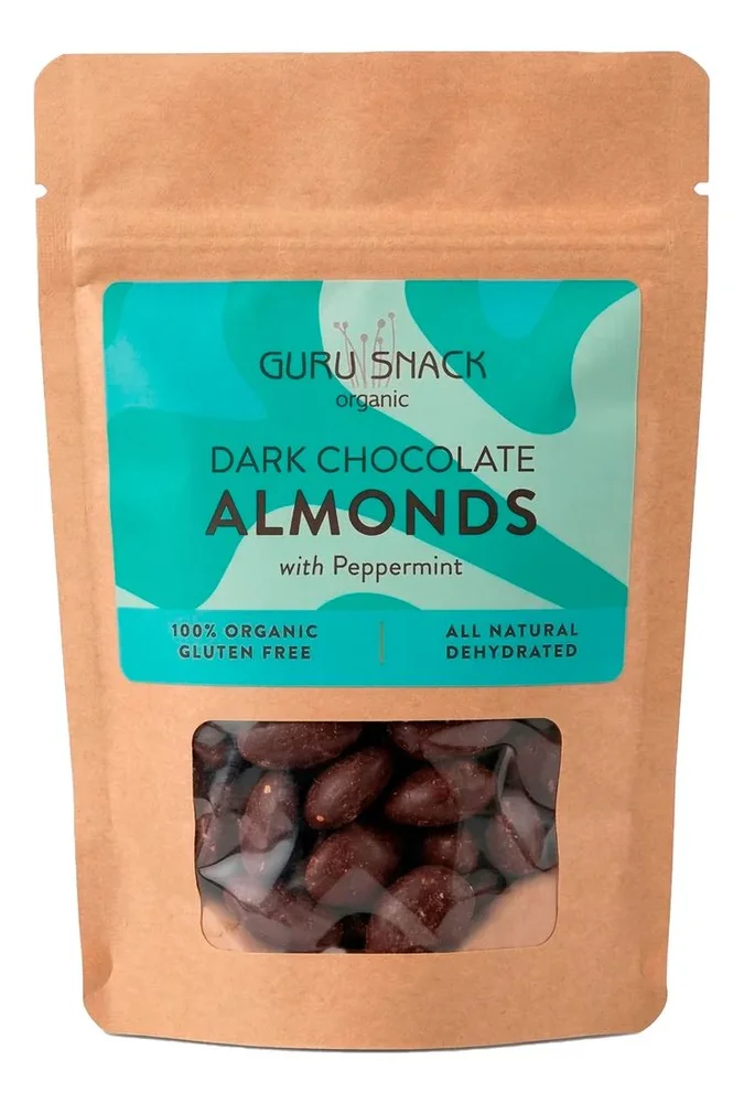 Guru Snack Dark Chocolate Almonds with Peppermint – 100 g. v:4992934 Guru Snack Dark Chocolate Almonds with Peppermint – 100 g. v:4992934