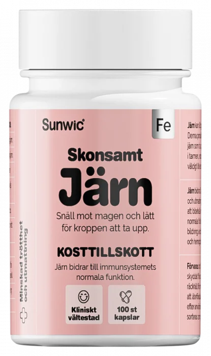 Sunwic Endosomal Skånsomt Jern 14 mg kapsler 100 stk ! v:7897511